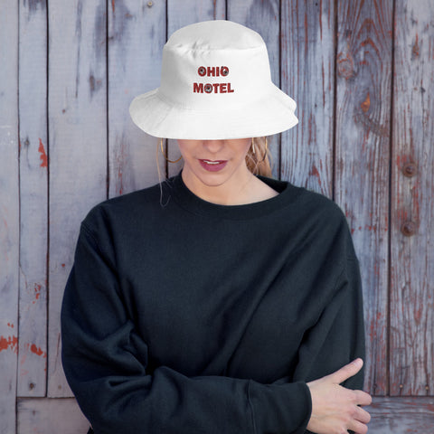 OM Bucket Hat (white and red)
