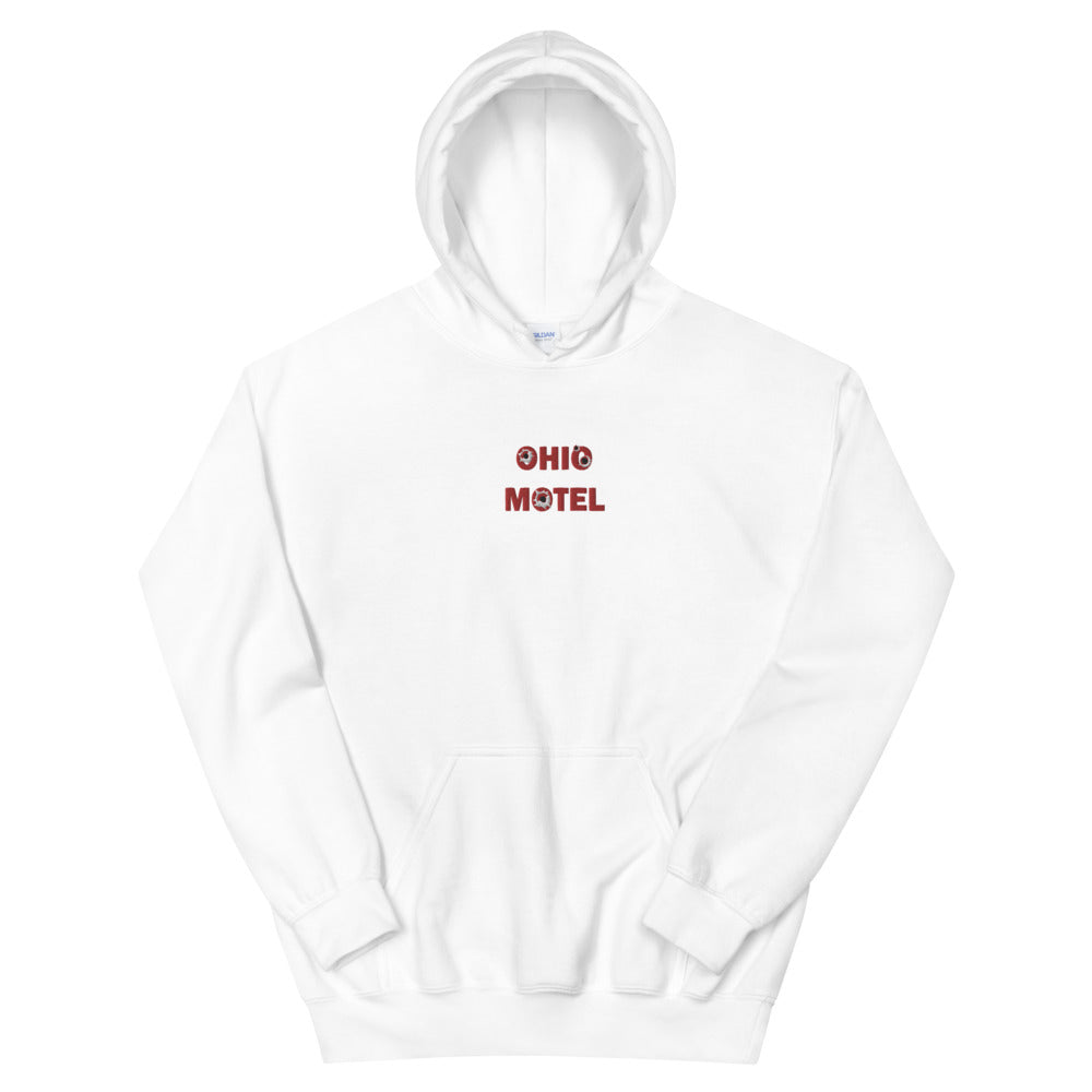 Ohio Motel hoodie (white and red)