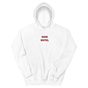 Ohio Motel hoodie (white and red)