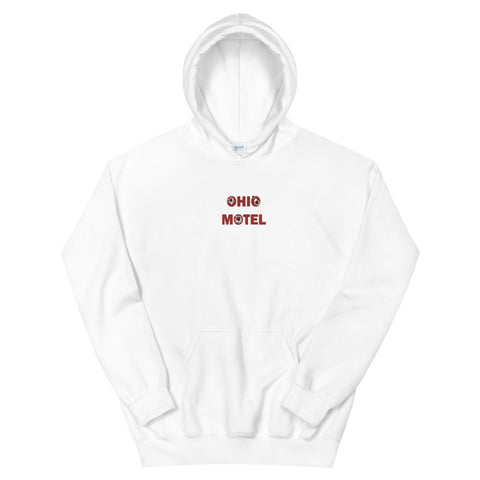 Ohio Motel hoodie (white and red)